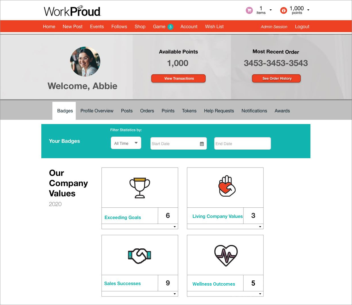 WorkProud Screen - Company Values